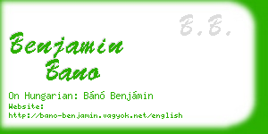benjamin bano business card
